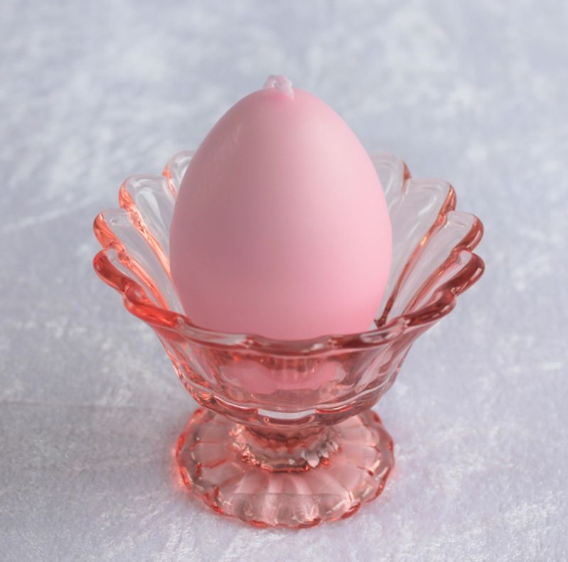 Telysholder med stett, rosa/aprikos, fra Edelweiss