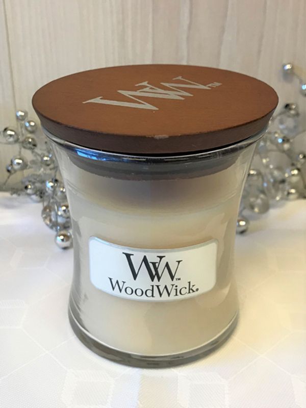 Duftlys WoodWick Vanilla Bean, mini.