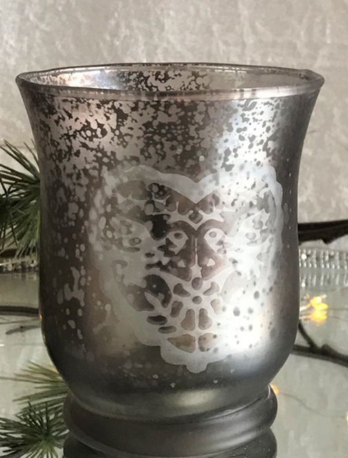 Hovedbilde Telysglass med hjerte og due, ...