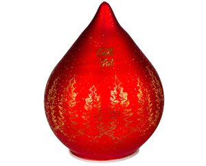 Hovedbilde Lyslykt r&oslash;d Dr&aring;pe med God Jul ...