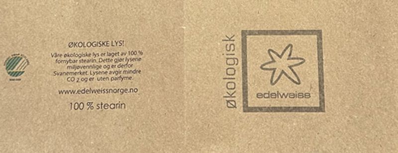 Økologisk kubbelys, Støvlilla, fra Edelweiss.