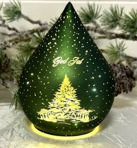 Hovedbilde Lyslykt gr&oslash;nn Dr&aring;pe med God ...